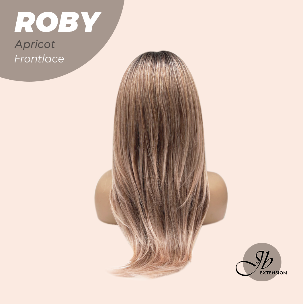 JBEXTENSION 22 Inches Apricot Women Pre-Cut Frontlace Glueless Wig ROBY APRICOT