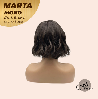 [FINAL SALE] JBEXTENSION MARTA MONO DARK BROWN Monofilament Handmade Wig 6X5 Full Monofilament Hand Tied Top Wig 10 Inches Dark Brown Mono Lace Handmade Futura Fiber Wig With Anti-slip Silicone Strips Glueless Wig MARTA MONO DARK BROWN【BENDY EAR TABS】