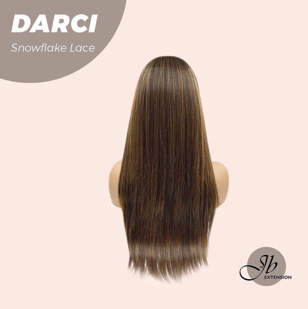 [FINAL SALE] JBEXTENSION 25 Inches Caramel Pre-Cut Snowflake Lace Frontlace Glueless Wig DARCI【PERMATEASE】【BENDY EAR TABS】- M/L