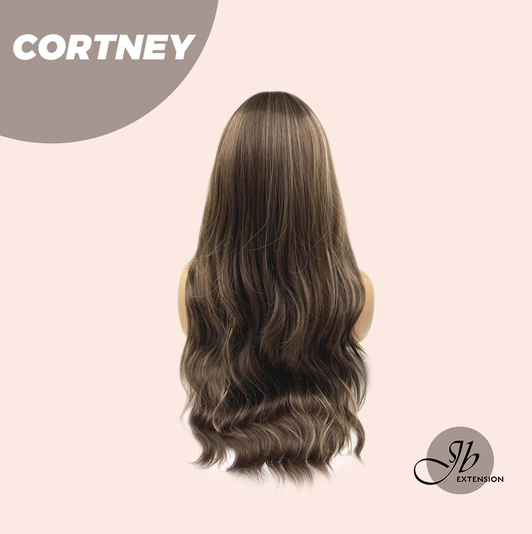 [FINAL SALE] JBEXTENSION 26 Inches Brown With Highlight Wave Wig With Bangs CORTNEY