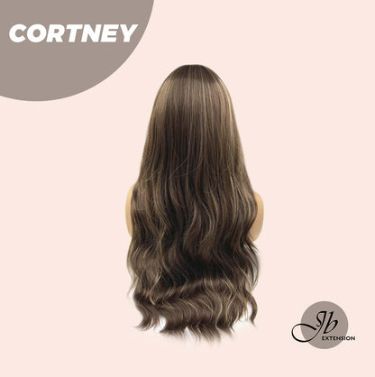 [FINAL SALE] JBEXTENSION 26 Inches Brown With Highlight Wave Wig With Bangs CORTNEY