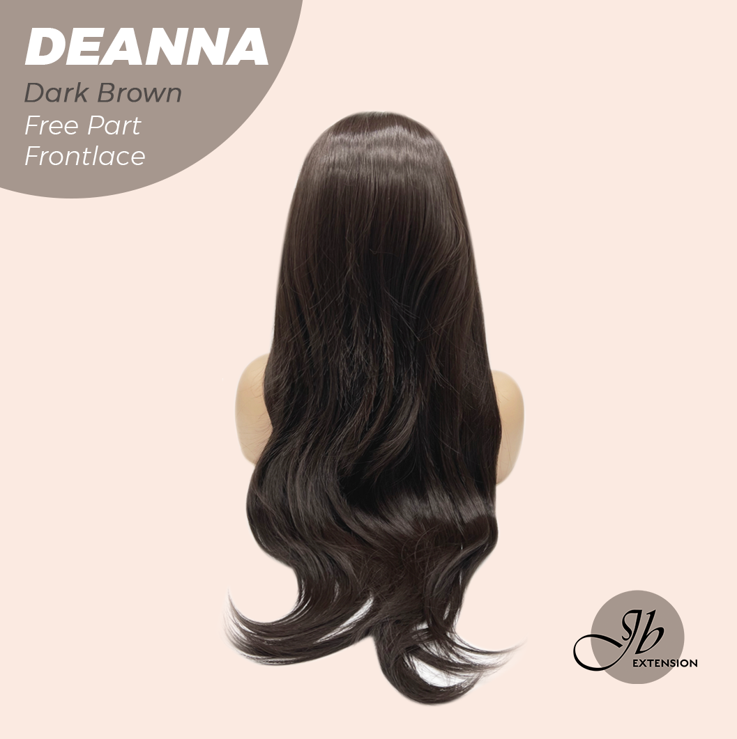 [FINAL SALE] JBEXTENSION 28 Inches Long Dark Brown Curly Pre-Cut Free Part Frontlace Glueless Wig DEANNA DARK BROWN