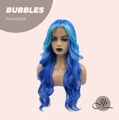 [FINAL SALE] JBEXTENSION 24 Inches Mix Blue Body Wave Pre-Cut Frontlace Glueless Wig BUBBLES