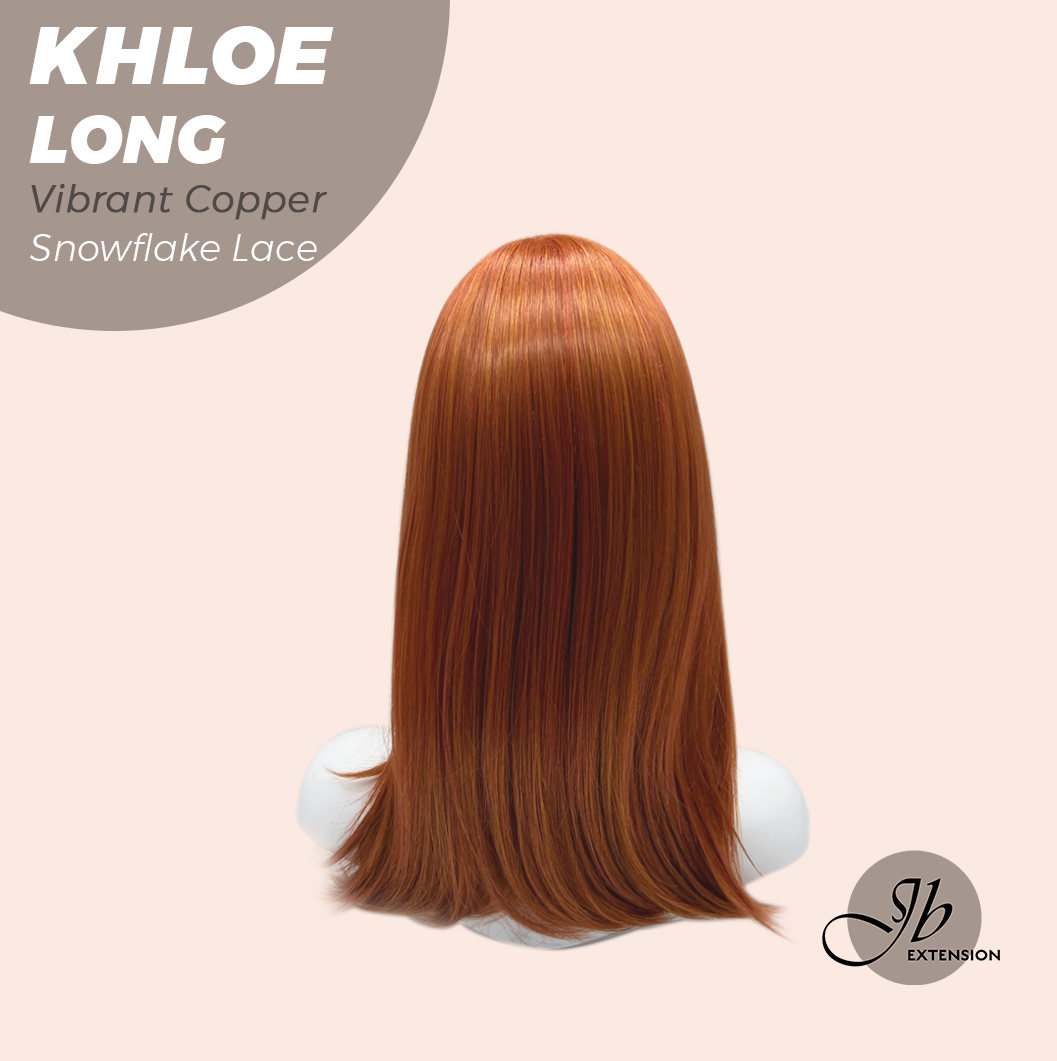 [FINAL SALE] JBEXTENSION 18 Inches Vibrant Copper Pre-Cut Snowflake Lace Frontlace Glueless Wig KHLOE LONG VIBRANT COPPER【PERMATEASE】【BENDY EAR TABS】