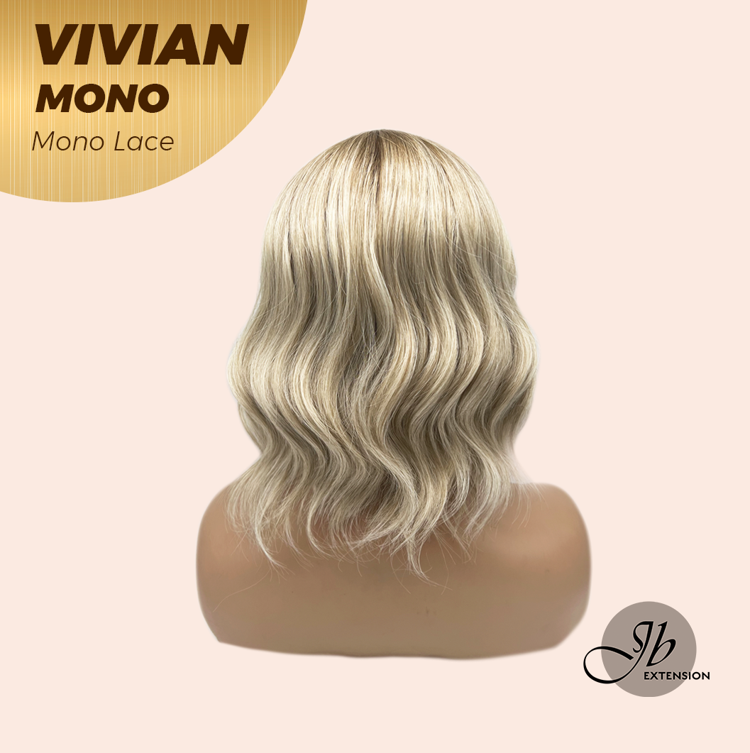 [FINAL SALE] JBEXTENSION VIVIAN MONO Monofilament Handmade Wig 6X5 Full Monofilament Hand Tied Top Wig 12 Inches Blonde Wave Mono Lace Wig With Anti-slip Silicone Strips Glueless Wig VIVIAN MONO【BENDY EAR TABS】