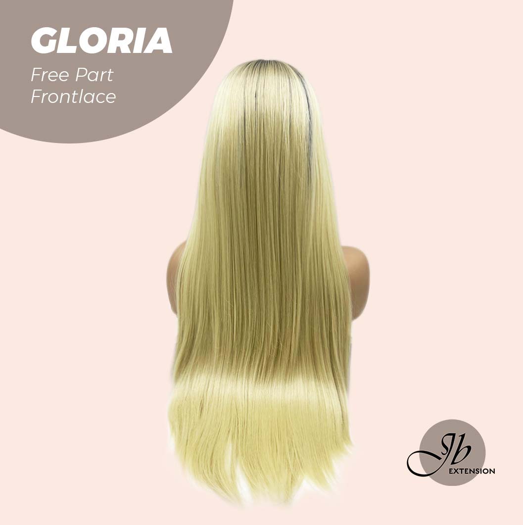 [FINAL SALE] JBEXTENSION 30 Inches Blonde With Dark Root Extra Long Straight Lace Front Wig.Pre Plucked 6*14 HD Transparent Lace Frontal Glueless Wig GLORIA