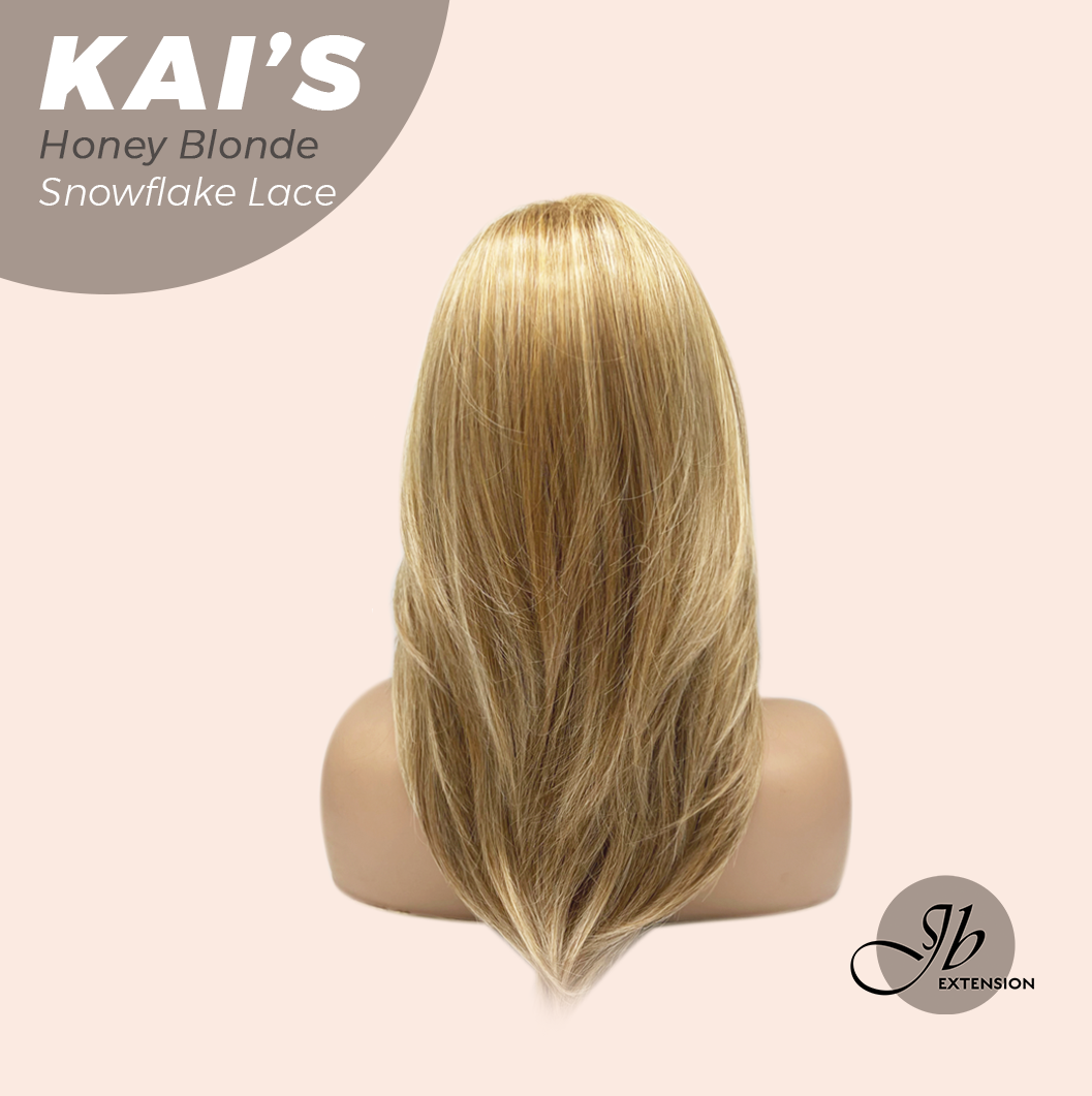 [FINAL SALE] JBEXTENSION 18 Inches Honey Blonde Pre-Cut Snowflake Lace Frontlace Glueless Wig KAI'S HONEY BLONDE【PERMATEASE】【BENDY EAR TABS】