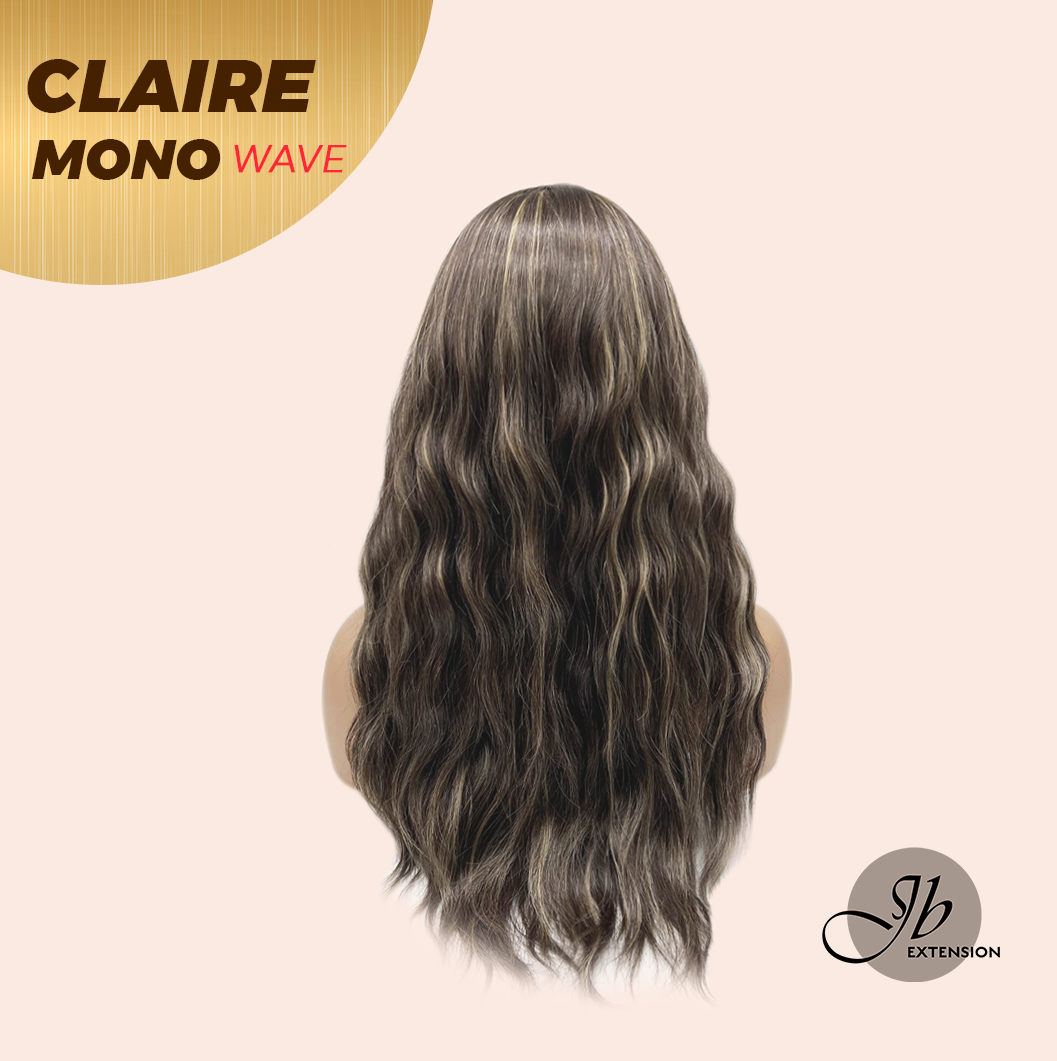 [FINAL SALE] JBEXTENSION CLAIRE MONO WAVE Partial Monofilament Wig 22 Inches Brown With Highlight Partial Mono Lace Glueless Wig CLAIRE MONO-WAVE【BENDY EAR TABS】
