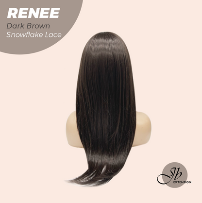 [FINAL SALE] JBEXTENSION 21 Inches Dark Brown Pre-Cut Arc Snowflake Lace Frontlace Glueless Wig RENEE DARK BROWN【BENDY EAR TABS】