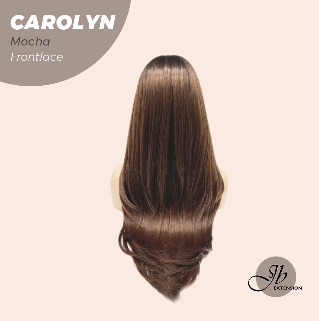 JBEXTENSION 26 Inches Straight Mocha Pre-Cut Frontlace Glueless Wig CAROLYN MOCHA