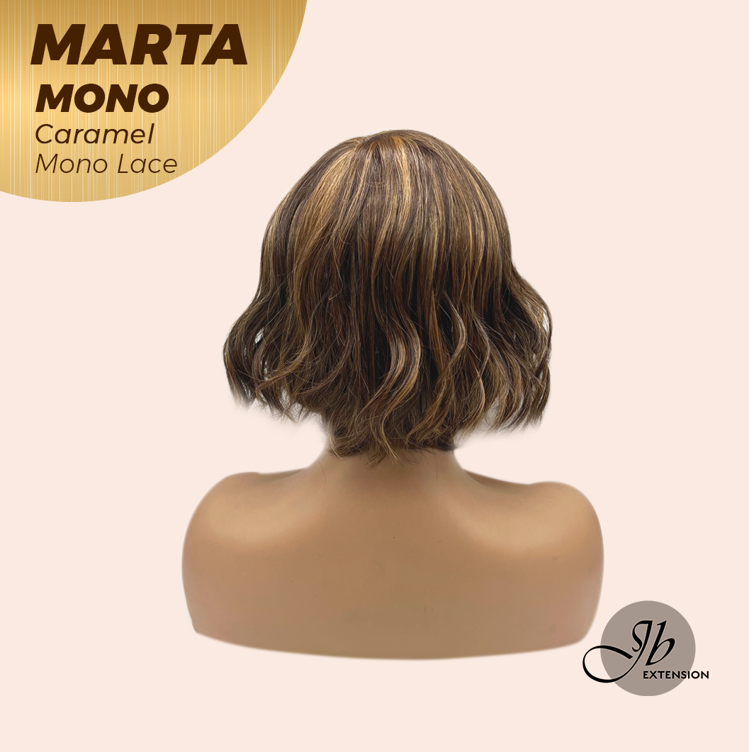 [FINAL SALE] JBEXTENSION MARTA MONO CARAMEL Monofilament Handmade Wig 6X5 Full Monofilament Hand Tied Top Wig 10 Inches Caramel Mono Lace Handmade Futura Fiber Wig With Anti-slip Silicone Strips Glueless Wig MARTA MONO CARAMEL【BENDY EAR TABS】