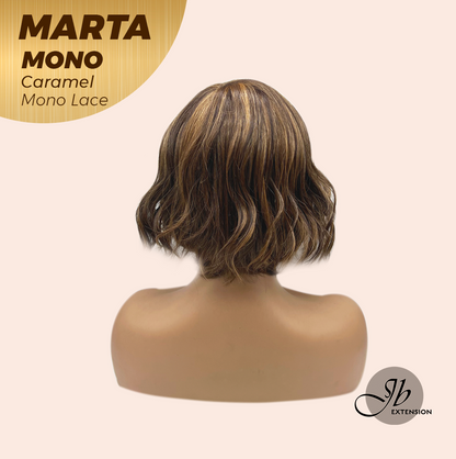 [FINAL SALE] JBEXTENSION MARTA MONO CARAMEL Monofilament Handmade Wig 6X5 Full Monofilament Hand Tied Top Wig 10 Inches Caramel Mono Lace Handmade Futura Fiber Wig With Anti-slip Silicone Strips Glueless Wig MARTA MONO CARAMEL【BENDY EAR TABS】