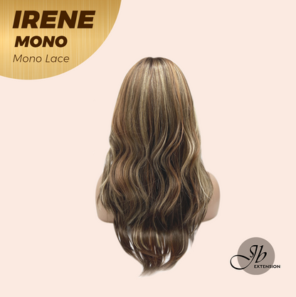 JBEXTENSION IRENE MONO Monofilament Handmade Wig 6X5 Full Monofilament Hand Tied Top Wig 19 Inches Caramel Blonde Highlight Curly Mono Lace Wig With Anti-slip Silicone Strips Glueless Wig IRENE MONO【BENDY EAR TABS】