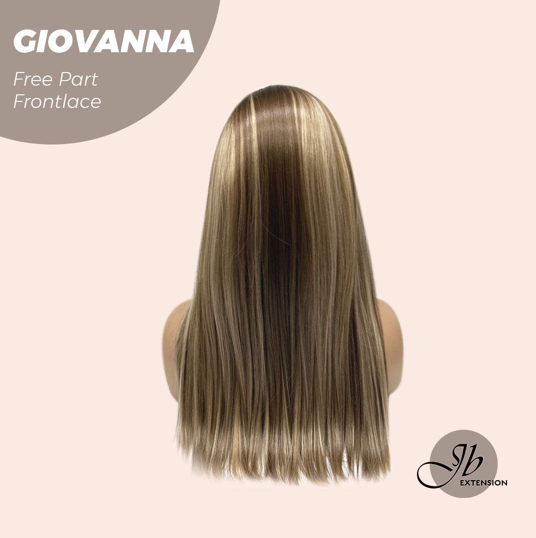 JBEXTENSION 22 Inches Mix Blonde Straight Fiber X, Tangle Less Pre-Cut Free Part Frontlace Glueless Wig GIOVANNA【FIBER X】