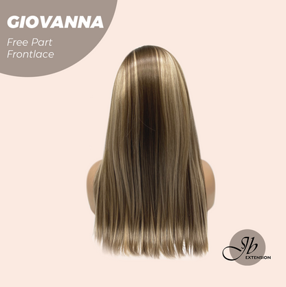 JBEXTENSION 22 Inches Mix Blonde Straight Fiber X, Tangle Less Pre-Cut Free Part Frontlace Glueless Wig GIOVANNA【FIBER X】
