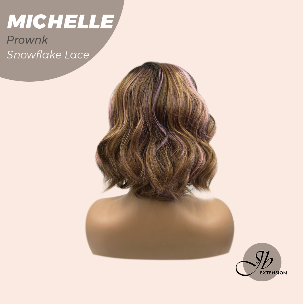 JBEXTENSION 10 Inches Prownk Pre-Cut Side Part Snowflake Lace Frontlace Glueless Wig MICHELLE PROWNK【BENDY EAR TABS】