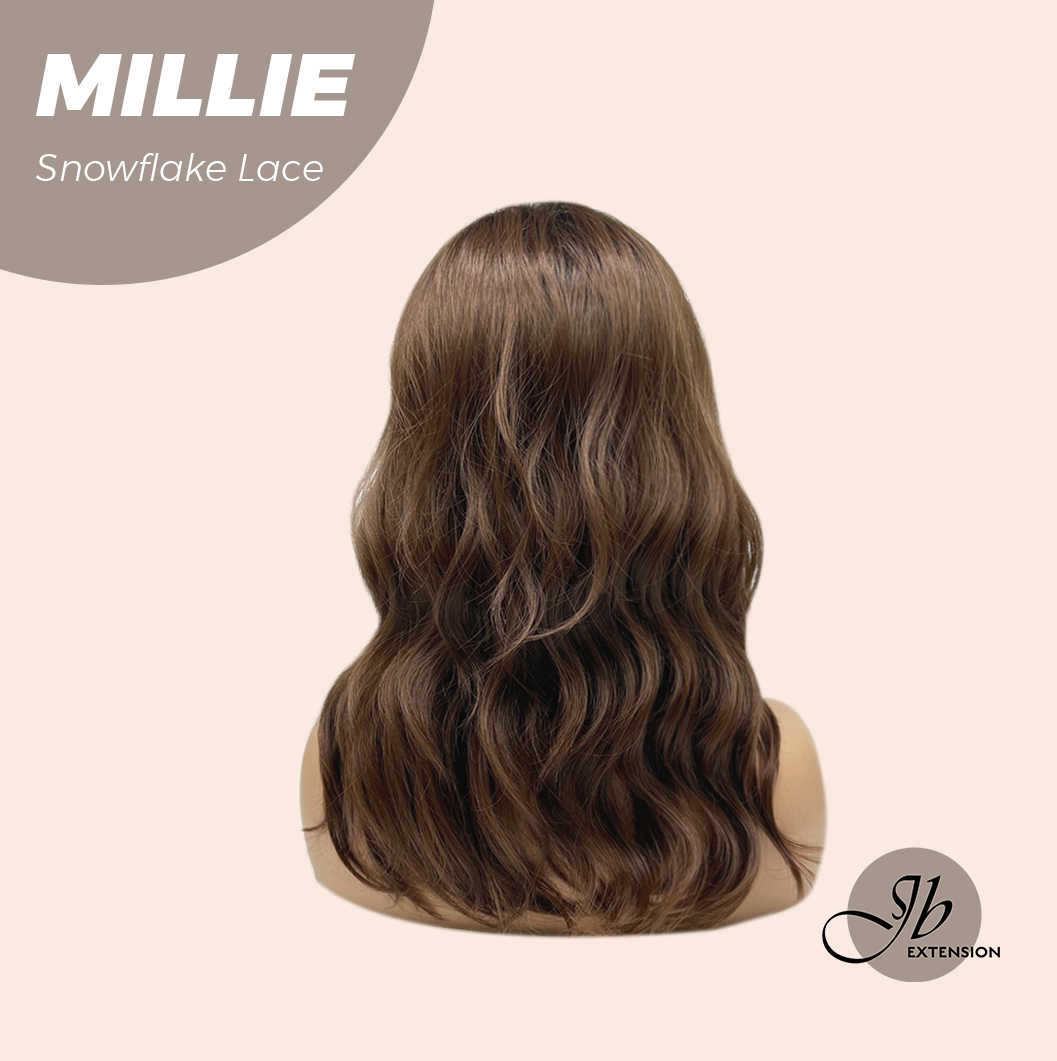 [FINAL SALE] JBEXTENSION 16 Inches Mocha Pre-Cut Snowflake Lace Frontlace Glueless Wig MILLIE SNOWFLAKE【PERMATEASE】【BENDY EAR TABS】- M/L