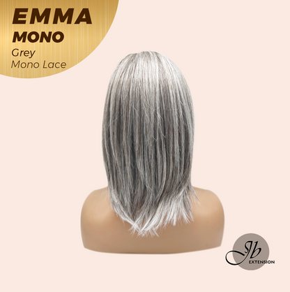 [FINAL SALE] JBEXTENSION EMMA MONO Monofilament Handmade Wig 6X5 Full Monofilament Hand Tied Top Wig 14 Inches Grey Mono Lace Wig With Anti-slip Silicone Strips Glueless Wig EMMA MONO GREY【BENDY EAR TABS】