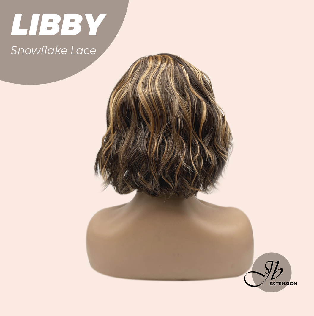[FINAL SALE] JBEXTENSION 11 Inches Wave Caramel Pre-Cut Side Part Snowflake Lace Frontlace Glueless Wig LIBBY【BENDY EAR TABS】