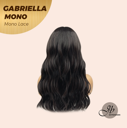 JBEXTENSION GABRIELLA MONO Monofilament Handmade Wig 6X5 Full Monofilament Hand Tied Top Wig 20 Inches Black Wave Mono Lace Wig With Anti-slip Silicone Strips Glueless Wig GABRIELLA MONO【BENDY EAR TABS】
