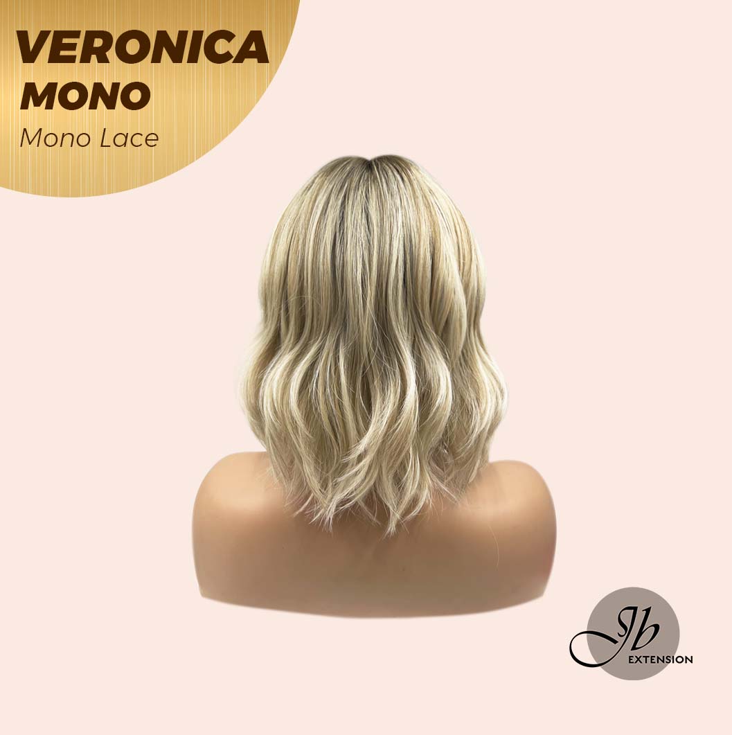 JBEXTENSION VERONICA MONO Monofilament Handmade Wig 6X5 Full Monofilament Hand Tied Top Wig 12 Inches Blonde Wave Mono Lace Wig With Anti-slip Silicone Strips Glueless Wig VERONICA MONO【BENDY EAR TABS】
