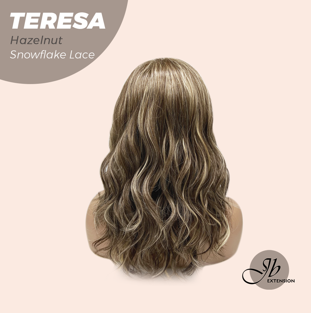JBEXTENSION 18 Inches Hazelnut Pre-Cut Snowflake Lace Frontlace Glueless Wig TERESA HAZELNUT【PERMATEASE】【BENDY EAR TABS】- S/M