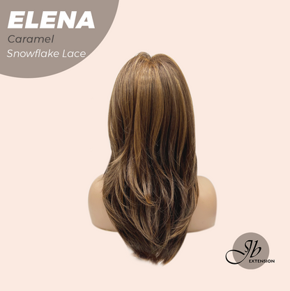 [FINAL SALE] JBEXTENSION 18 Inches Caramel Pre-Cut Snowflake Lace Frontlace Glueless Wig ELENA CARAMEL【PERMATEASE】【BENDY EAR TABS】- M/L