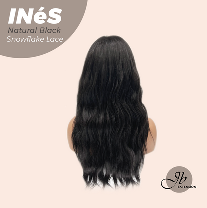 JBEXTENSION 22 Inches Natural Black Pre-Cut Snowflake Lace Frontlace Glueless Wig INéS NATURAL BLACK【PERMATEASE】【BENDY EAR TABS】- M/L