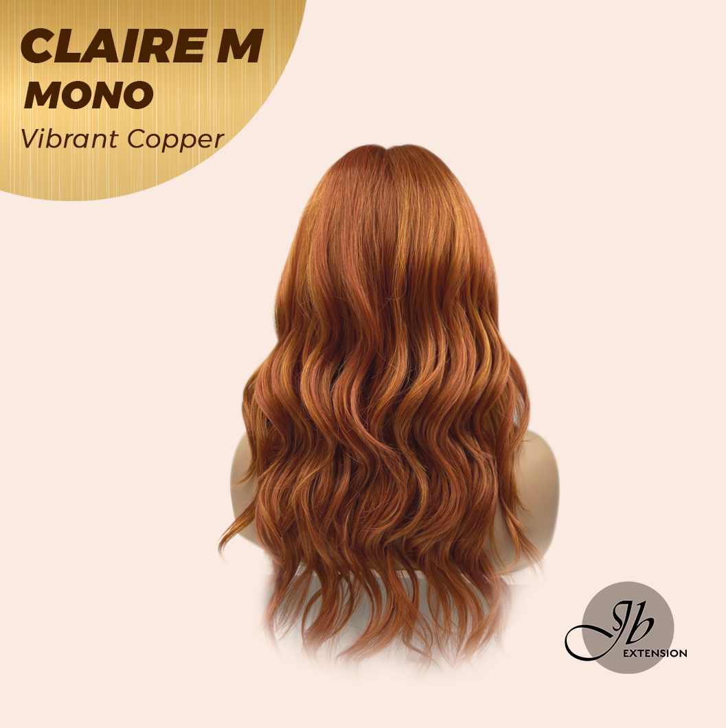 HOT OF SEASON -  CLAIRE MONO VIBRANT COPPER Partial Monofilament Wig 22 Inches Vibrant Copper Partial Mono Lace Glueless Wig Claire Mono Vibrant Copper【BENDY EAR TABS】