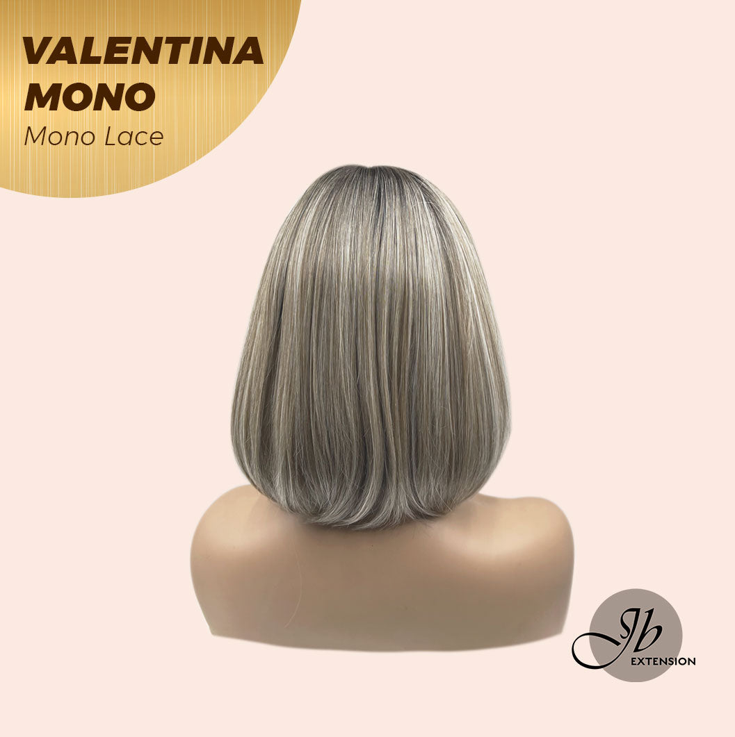 [FINAL SALE] JBEXTENSION VALENTINA MONO Monofilament Handmade Wig 6X5 Full Monofilament Hand Tied Top Wig 12 Inches Ombre Brown Full Mono Lace Wig With Anti-slip Silicone Strips Glueless Wig VALENTINA MONO【BENDY EAR TABS】