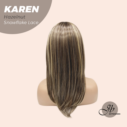 [PRE-ORDER] JBEXTENSION 18 Inches Hazelnut Pre-Cut Arc Snowflake Lace Frontlace Glueless Wig KAREN HAZELNUT【BENDY EAR TABS】