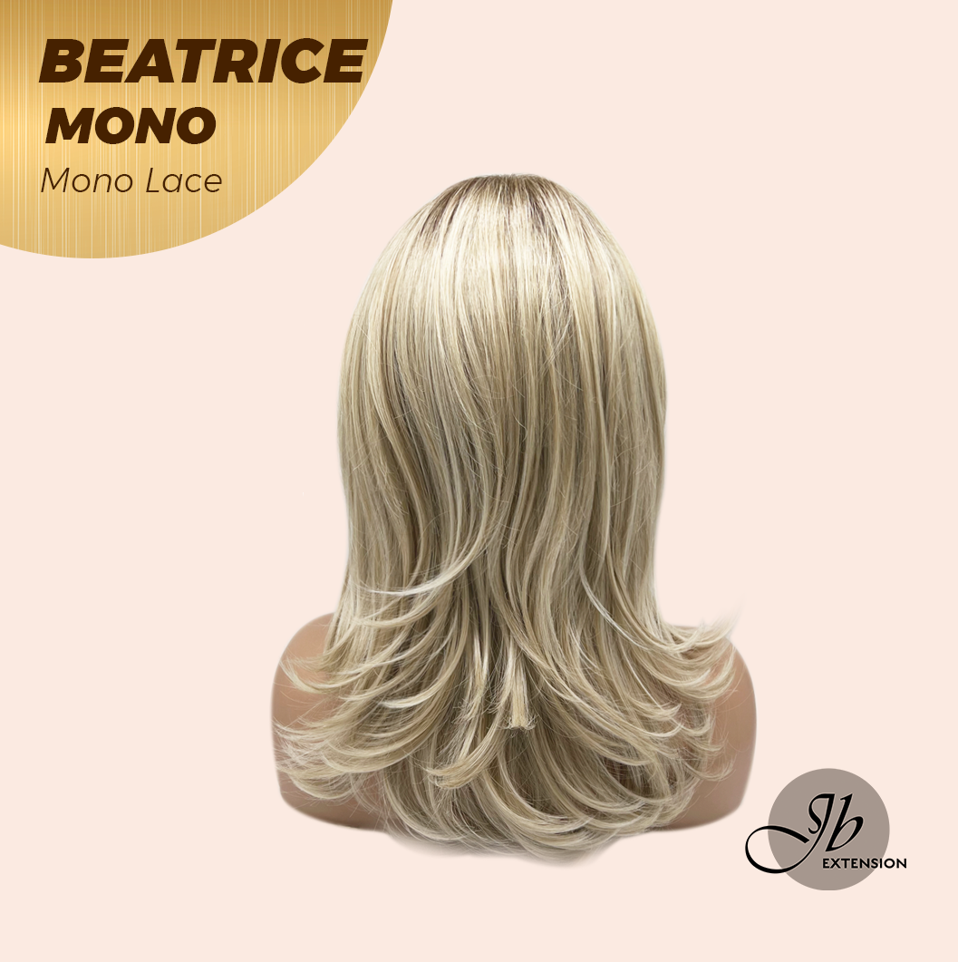 JBEXTENSION BEATRICE MONO Monofilament Handmade Wig 6X5 Full Monofilament Hand Tied Top Wig 17 Inches Golden Blonde Mono Lace Wig Glueless Wig BEATRICE MONO【BENDY EAR TABS】