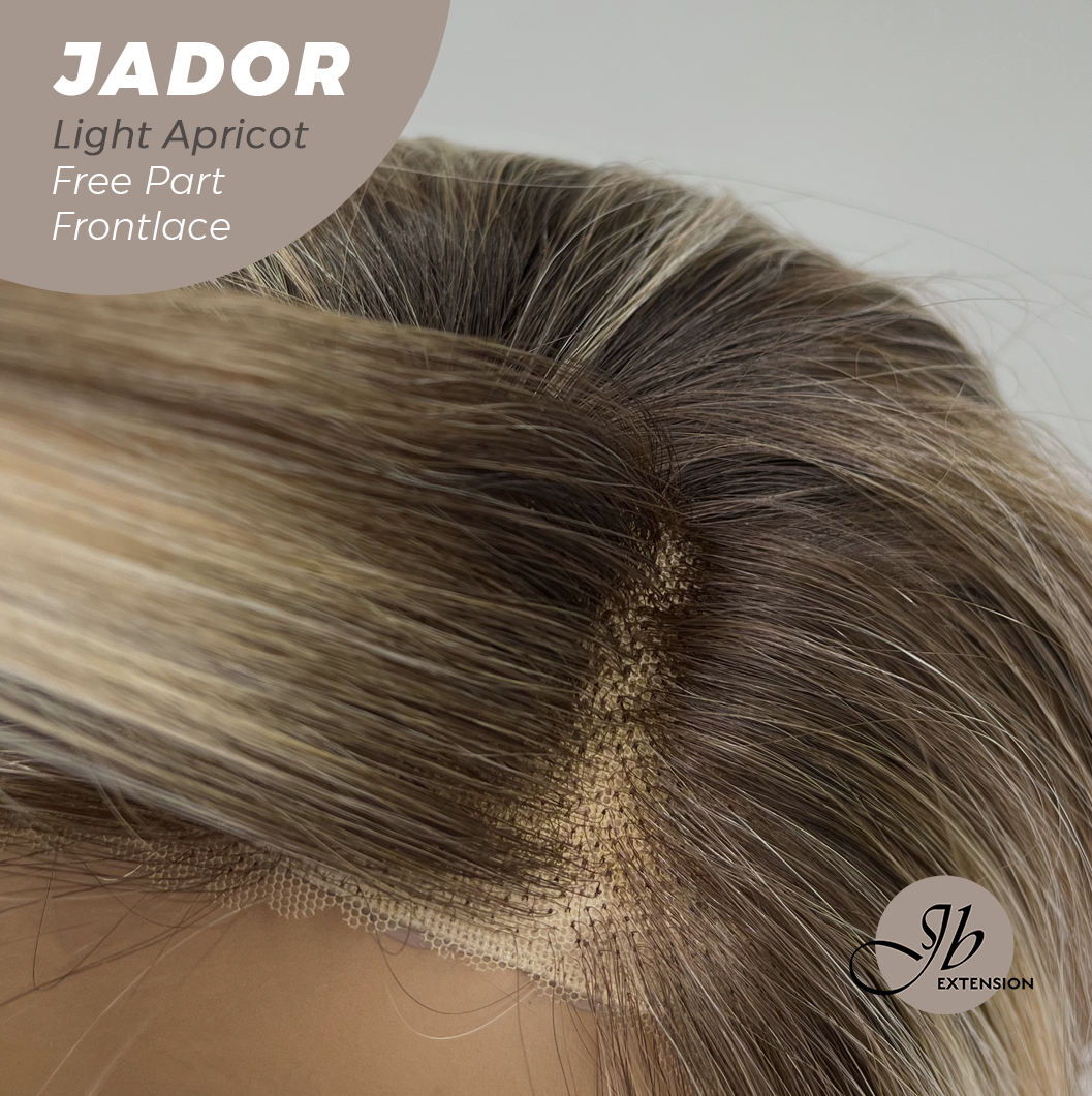 [FINAL SALE] JBEXTENSION 10 Inches Light Apricot Curly Lace Front Wig.Pre Plucked 13*3 HD Transparent Lace Frontal Handmade Futura Fiber Swiss Lace Synthetic Fiber Glueless Wig JADOR LIGHT APRICOT