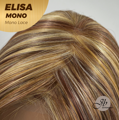 [FINAL SALE] HOT OF SEASON - JBEXTENSION ELISA MONO Monofilament Handmade Wig 6X5 Full Monofilament Hand Tied Top Wig 16 Inches Crème Caramel Mono Lace Wig With Anti-slip Silicone Strips Glueless Wig ELISA MONO【BENDY EAR TABS】