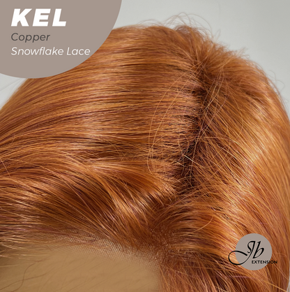 JBEXTENSION 22 Inches Copper Pre-Cut Snowflake Lace Frontlace Glueless Wig KEL COPPER【PERMATEASE】【BENDY EAR TABS】- M/L