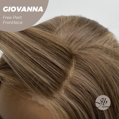 JBEXTENSION 22 Inches Mix Blonde Straight Fiber X, Tangle Less Pre-Cut Free Part Frontlace Glueless Wig GIOVANNA【FIBER X】