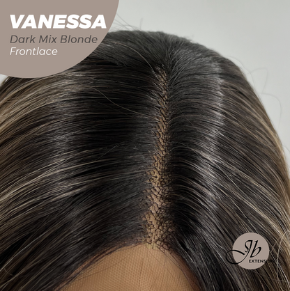 [FINAL SALE] JBEXTENSION 26 Inches Curly Dark Mix Blonde Pre-Cut Frontlace Wig VANESSA DARK MIX BLONDE