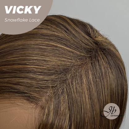 [FINAL SALE] JBEXTENSION 20 Inches Caramel Pre-Cut Snowflake Lace Frontlace Glueless Wig VICKY【PERMATEASE】【BENDY EAR TABS】- M/L