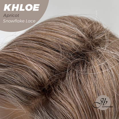 JBEXTENSION 12 Inches Bob Cut Apricot Pre-Cut Snowflake Lace Frontlace Glueless Wig KHLOE APRICOT【PERMATEASE】【BENDY EAR TABS】- S/M