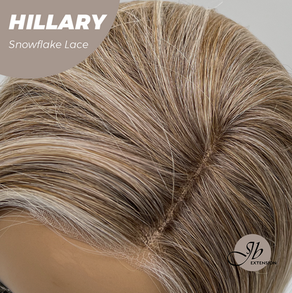 [FINAL SALE] JBEXTENSION 16 Inches Blonde Straight Pre-Cut Side Part Snowflake Lace Frontlace Glueless Wig HILLARY SNOWFLAKE【BENDY EAR TABS】- M/L