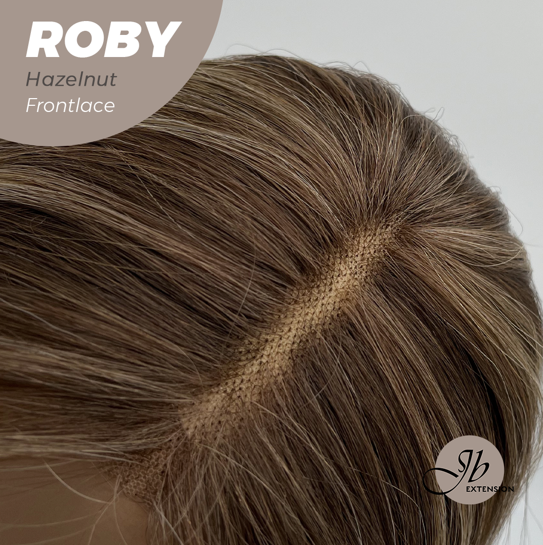 HOT OF SEASON - 22 Inches Hazelnut Blonde Highlight Women Pre-Cut Frontlace Glueless Wig ROBY HAZELNUT