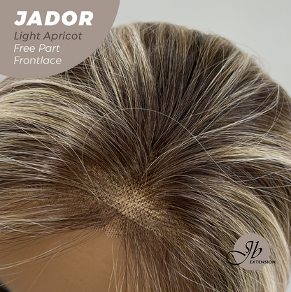 [FINAL SALE] JBEXTENSION 10 Inches Light Apricot Curly Lace Front Wig.Pre Plucked 13*3 HD Transparent Lace Frontal Handmade Futura Fiber Swiss Lace Synthetic Fiber Glueless Wig JADOR LIGHT APRICOT