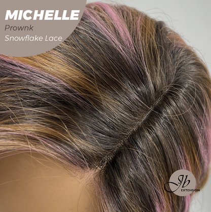 JBEXTENSION 10 Inches Prownk Pre-Cut Side Part Snowflake Lace Frontlace Glueless Wig MICHELLE PROWNK【BENDY EAR TABS】