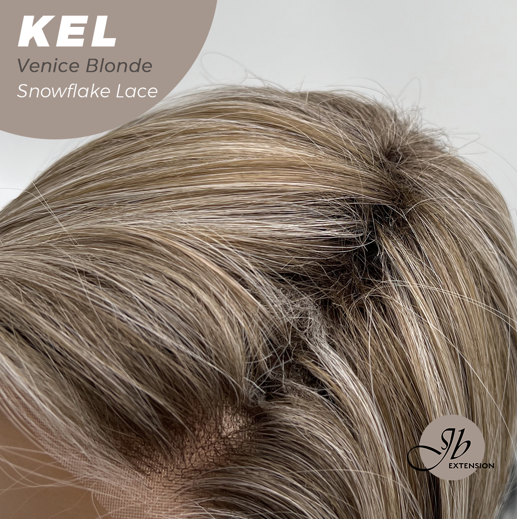 JBEXTENSION 22 Inches Venice Blonde Pre-Cut Snowflake Lace Frontlace Glueless Wig KEL VENICE BLONDE【PERMATEASE】【BENDY EAR TABS】- M/L