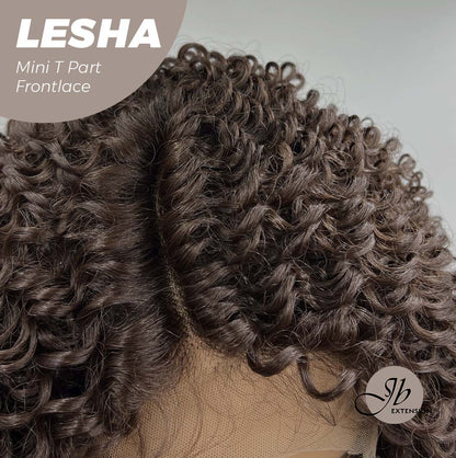 [FINAL SALE] JBEXTENSION 12 Inches Deep Curly Brown Side Part Mini T Part Frontlace Glueless Wig LESHA