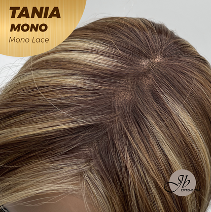 JBEXTENSION TANIA MONO Monofilament Handmade Wig 6X5 Full Monofilament Hand Tied Top Wig 18 Inches Butter Cream Mono Lace Wig With Anti-slip Silicone Strips Glueless Wig TANIA MONO【BENDY EAR TABS】