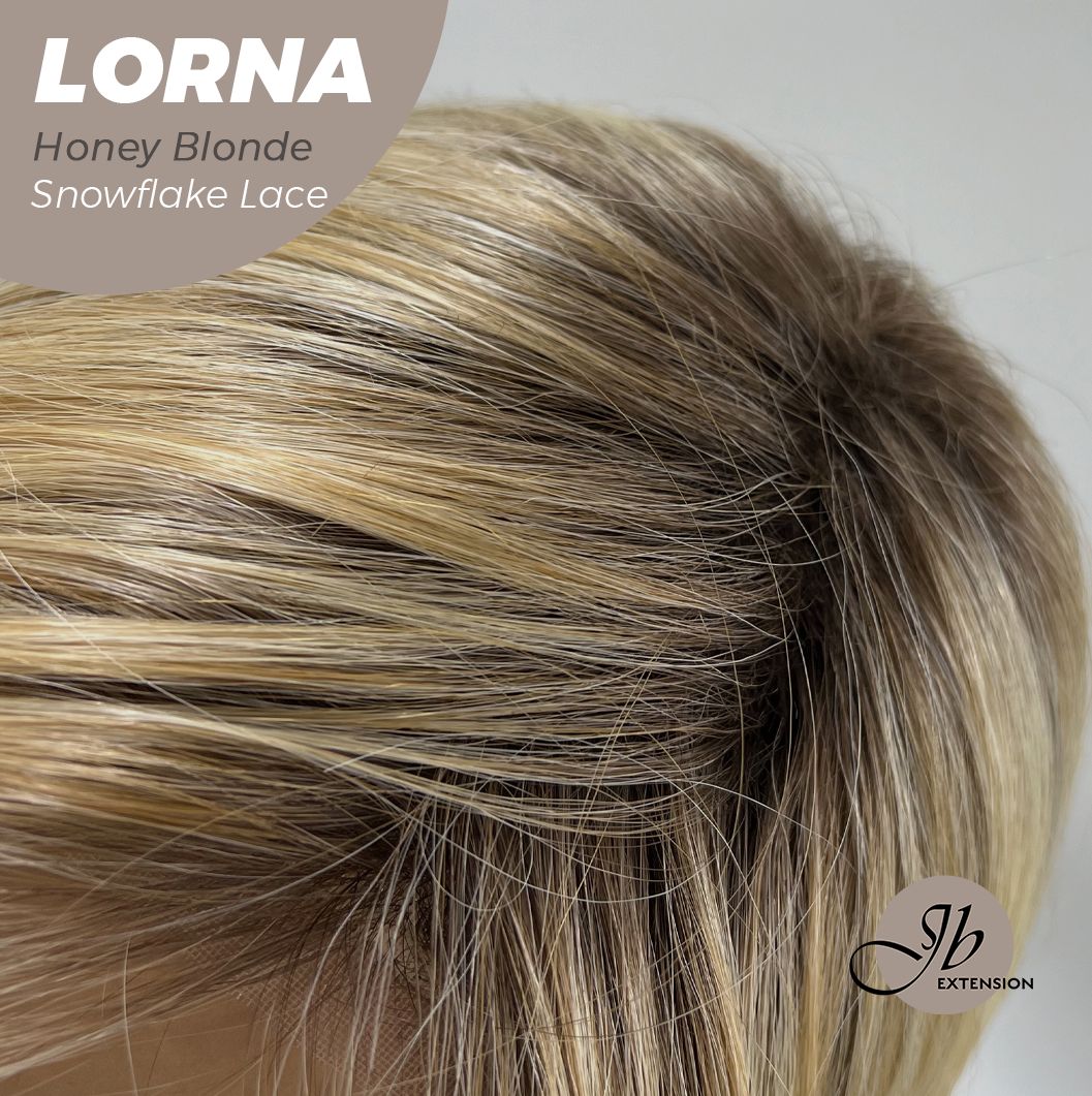 [FINAL SALE] JBEXTENSION 18 Inches Honey Blonde Curly Pre-Cut Snowflake Lace Frontlace Glueless Wig LORNA SNOWFLAKE HONEY BLONDE【PERMATEASE】【BENDY EAR TABS】