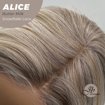 JBEXTENSION 12 Inches Butter Milk Pre-Cut Side Part Snowflake Lace Frontlace Glueless Wig ALICE BUTTER MILK【BENDY EAR TABS】- S/M