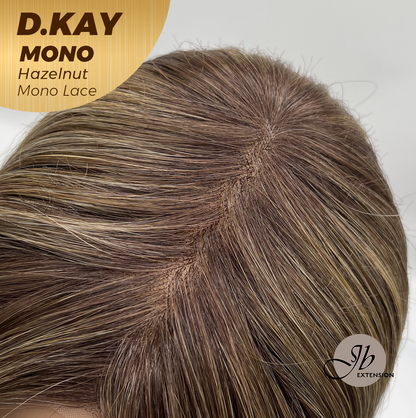 JBEXTENSION D.KAY MONO Partial Monofilament Wig 18 Inches Hazelnut Partial Mono Lace Glueless Women Fashion Wig D.KAY MONO HAZELNUT【BENDY EAR TABS】