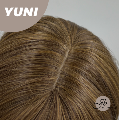 [FINAL SALE] JBEXTENSION 28 Inches Brown With Highlight Curly Wig With Bangs YUNI